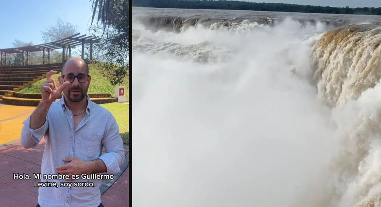 Primeiro guia surdo da Argentina recebe turistas nas Cataratas do Iguaçu