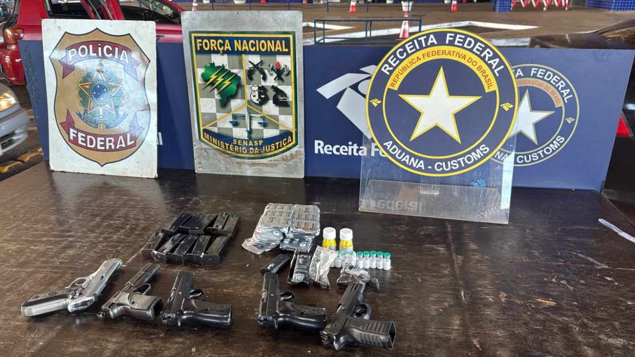 Mulher é presa com 5 pistolas na Ponte da Amizade