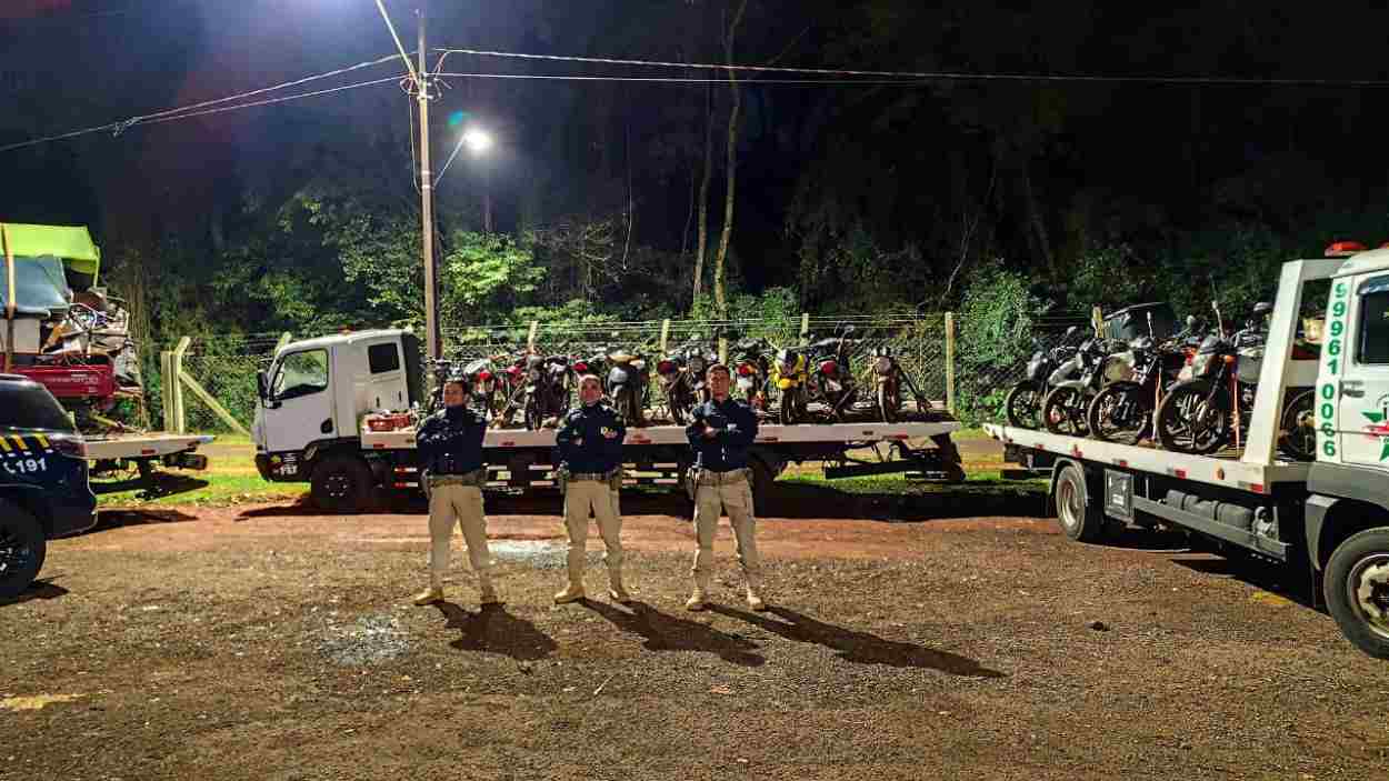 PRF aperta fiscalização de motocicletas em pontos críticos para acidentes