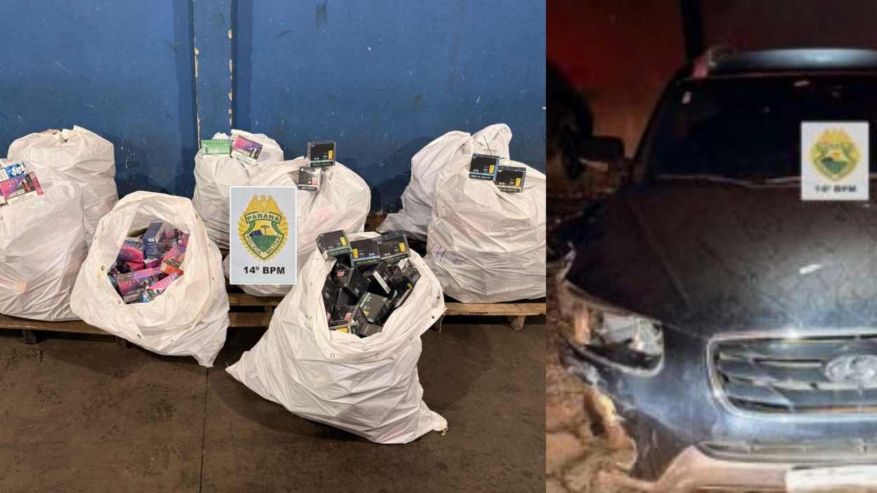 Roubo, tiroteio e perseguição: PM retém 960 cigarros eletrônicos
