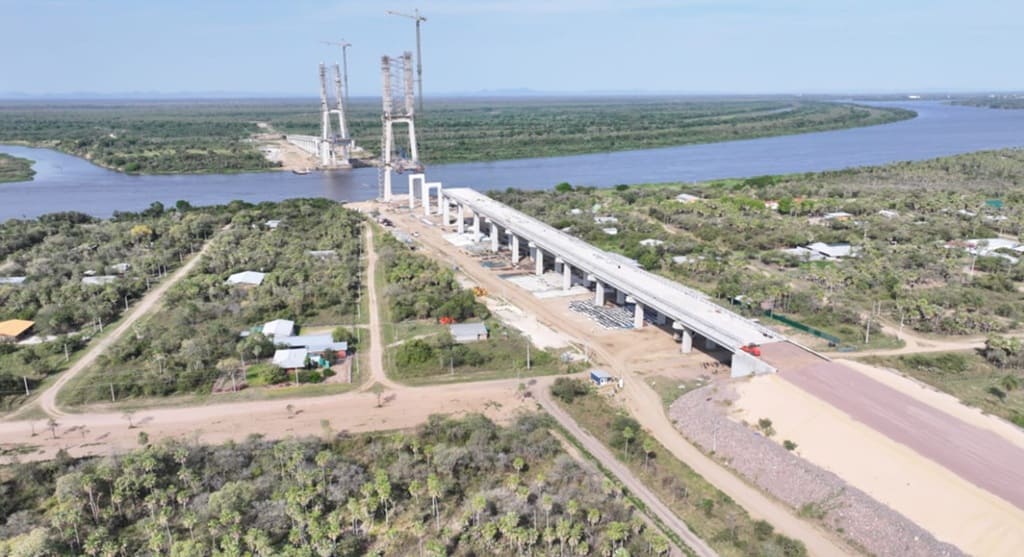 Panorama geral da Ponte da Bioceânica em setembro de 2025.