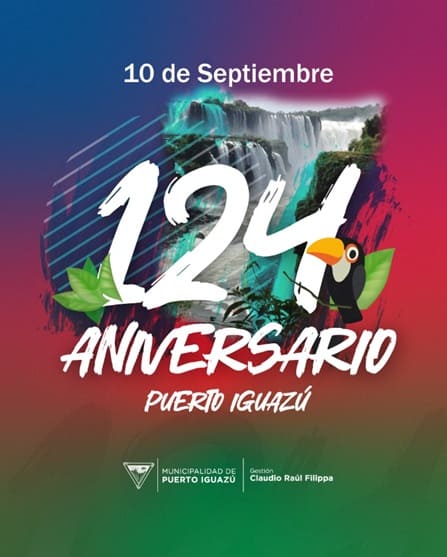 Logomarca dos 124 anos de Puerto Iguazú