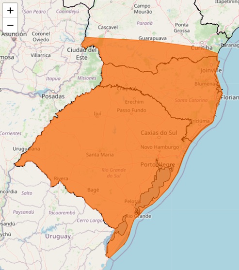 Alerta laranja para domingo (21).