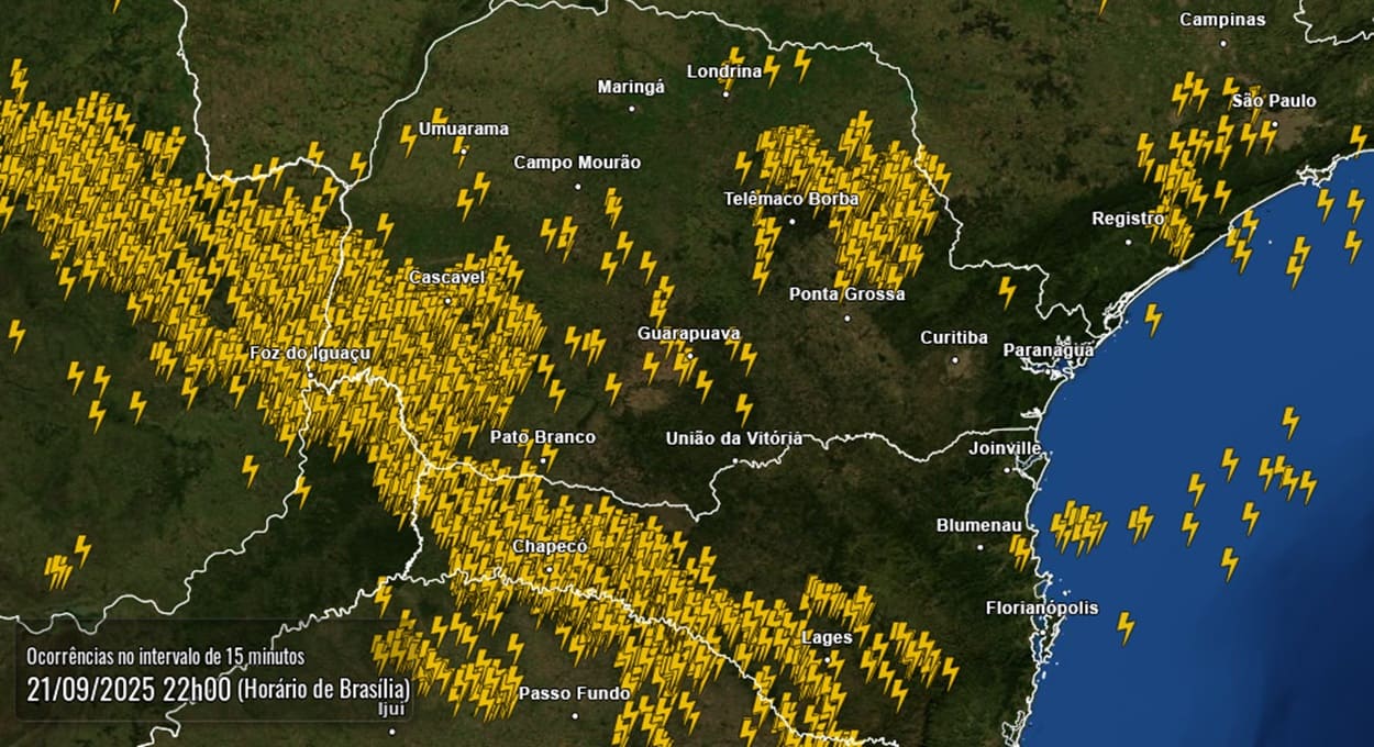 Temporal derruba árvores e deixa bairros sem energia em Foz do Iguaçu
