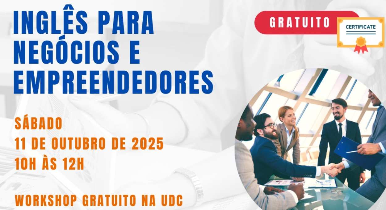 UDC e Departamento de Estado dos EUA promovem workshop de inglês para empreendedores