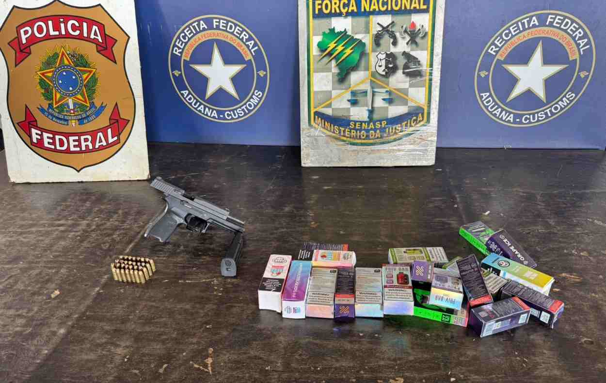 Arma avaliada em R$ 12 mil é apreendida na Ponte da Amizade
