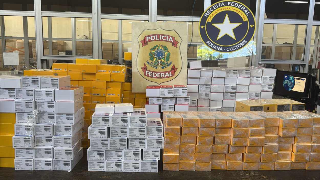 Caminhão com frangos congelados escondia carga milionária de eletrônicos