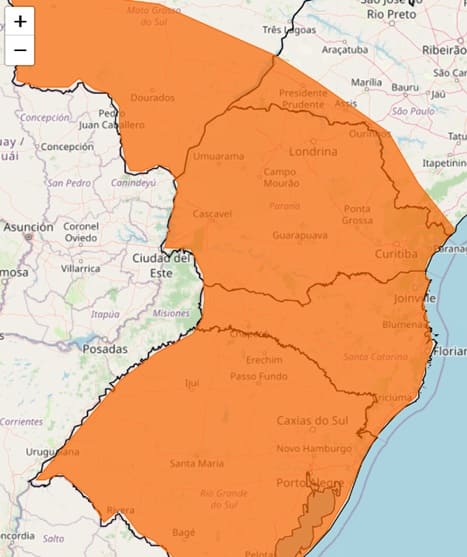 Alerta emitido para Foz do Iguaçu