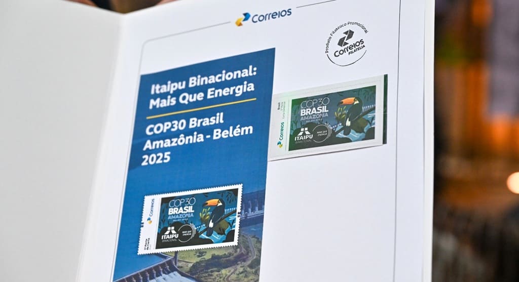 Lançamento do selo alusivo à participação de Itaipu.