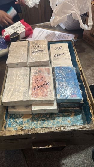 Produtos apreendidos durante as vistorias.