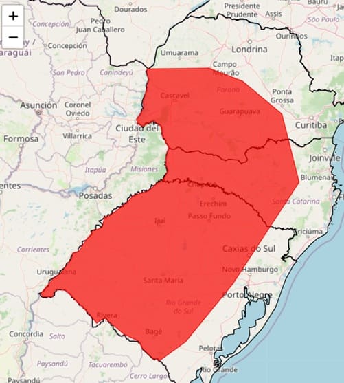 Área de abrangência inclui Foz do Iguaçu.