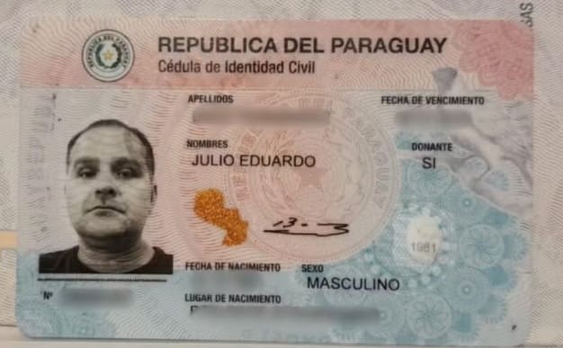 Documento encontrado com Silvinei no Paraguai.