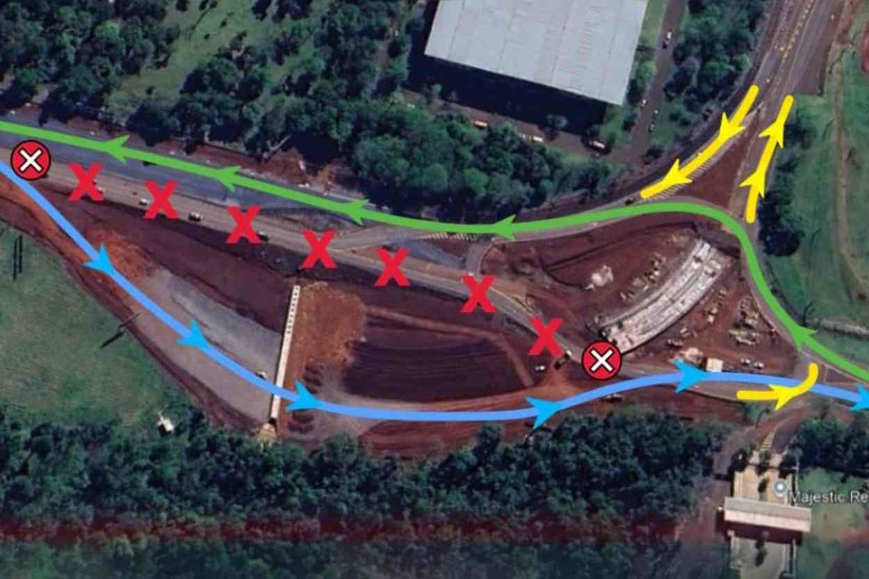Rodovia das Cataratas: acesso ao aeroporto de Foz tem novo desvio