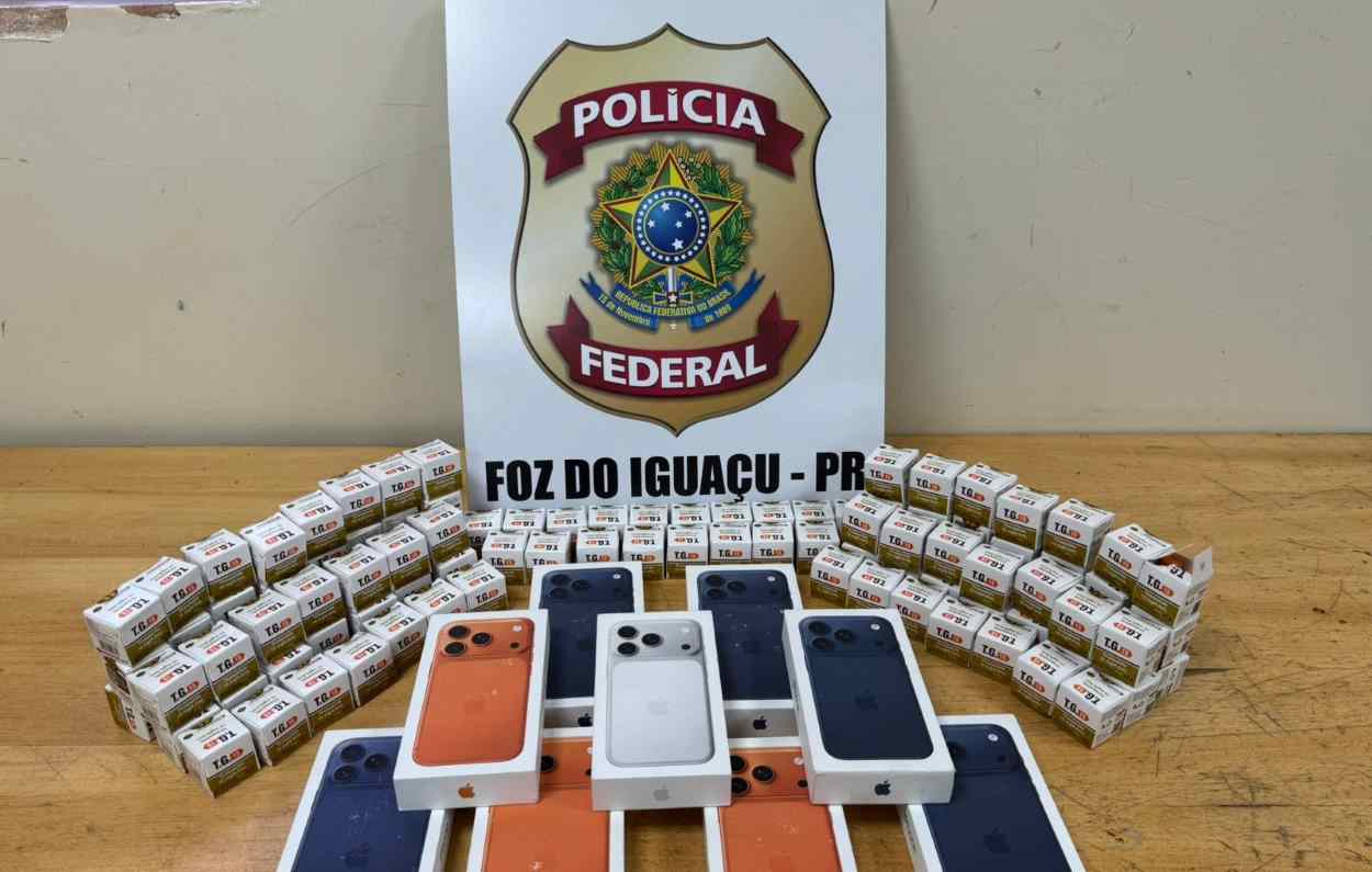 iPhone 17: PF prende motorista com celulares e medicamento contrabandeados em Foz