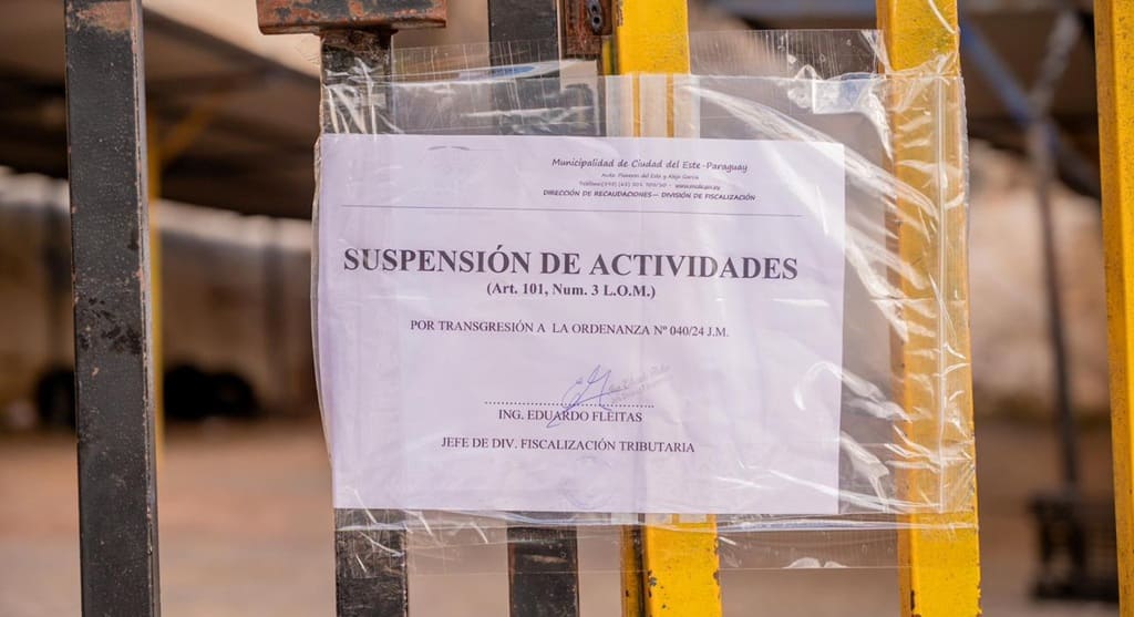Aviso de suspensão das atividades no Paraguai