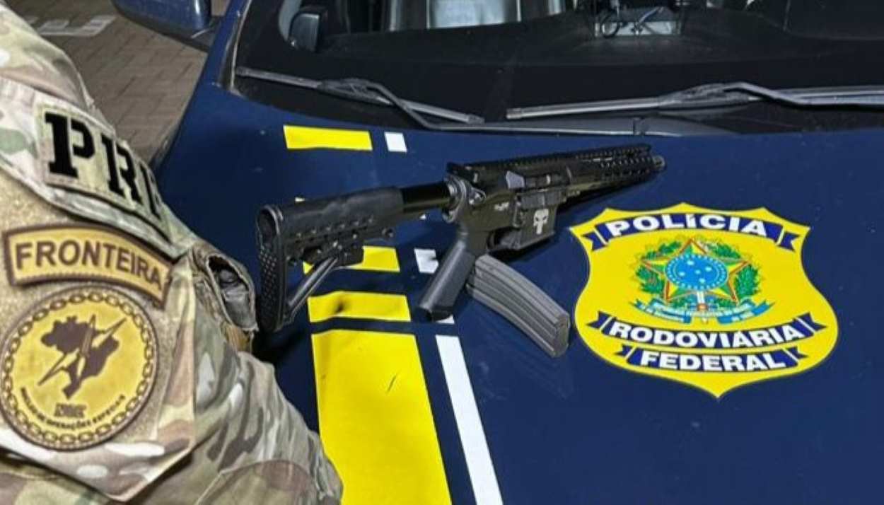 Fuzil americano é apreendido na fronteira, na BR-277