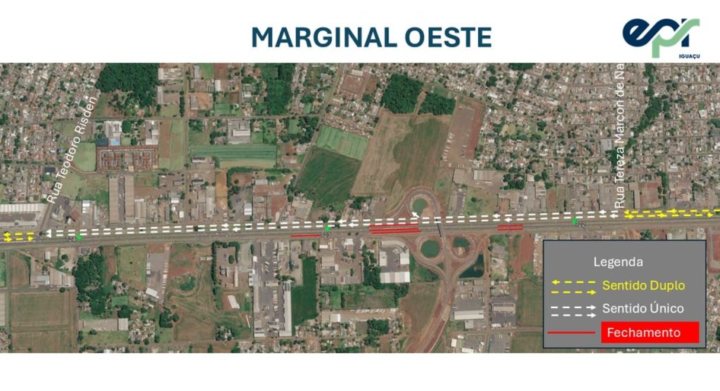 Mudanças na Avenida Olimpio Rafagnin em Foz do Iguaçu.