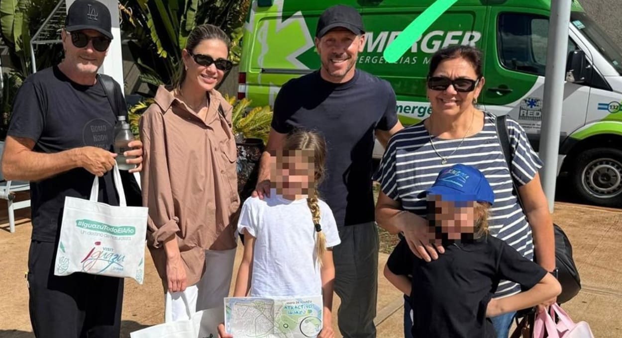 Técnico do Atlético de Madrid, Simeone visita as Cataratas do Iguaçu