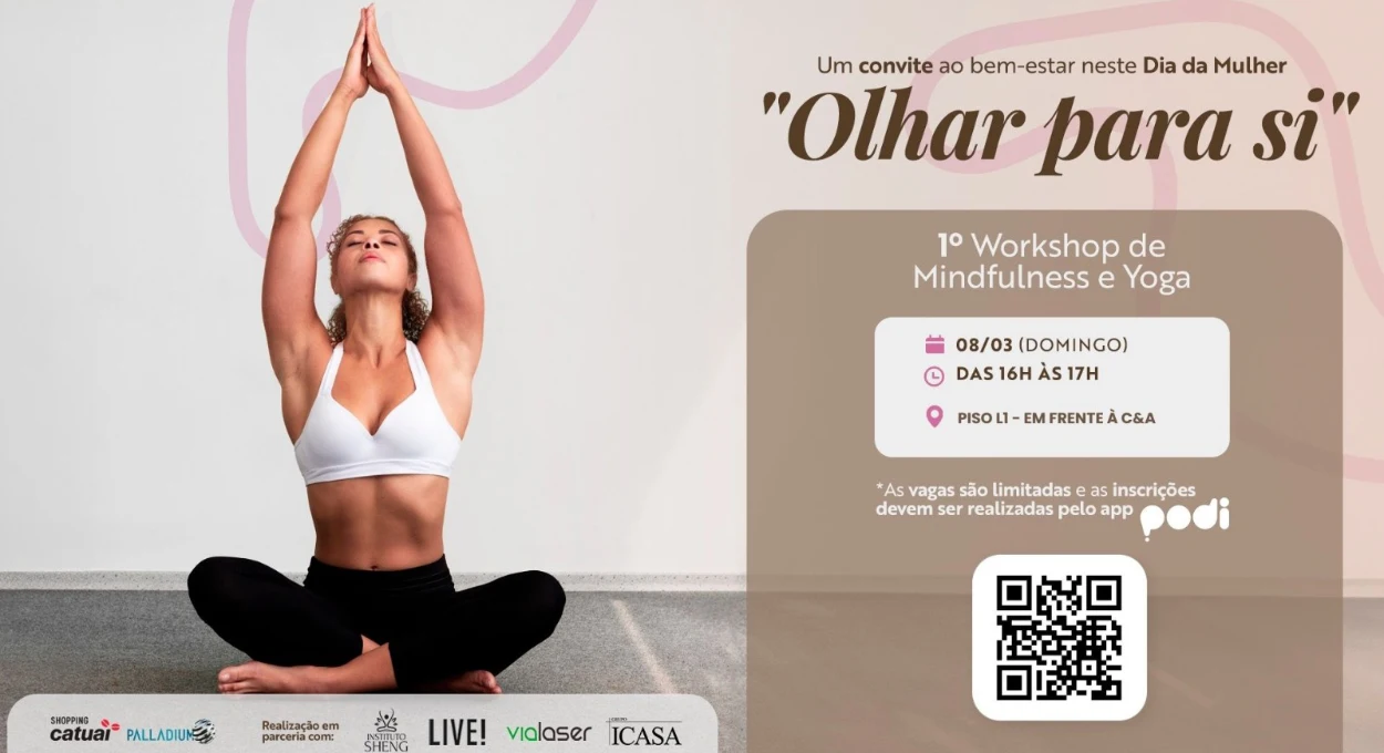 Catuaí Palladium promove workshop gratuito de ioga para o Dia da Mulher