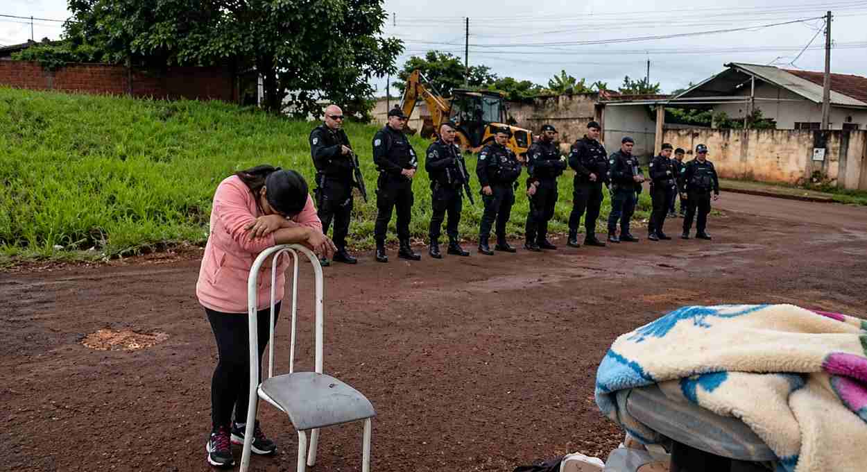 ‘Não temos para onde ir’: prefeitura retira famílias e barracos de terreno em Foz