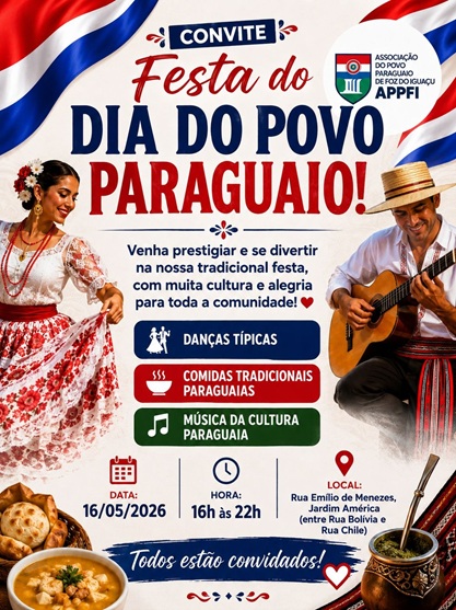 Festa do Dia do Povo Paraguaio em Foz do Iguaçu, organizada pela comunidade.