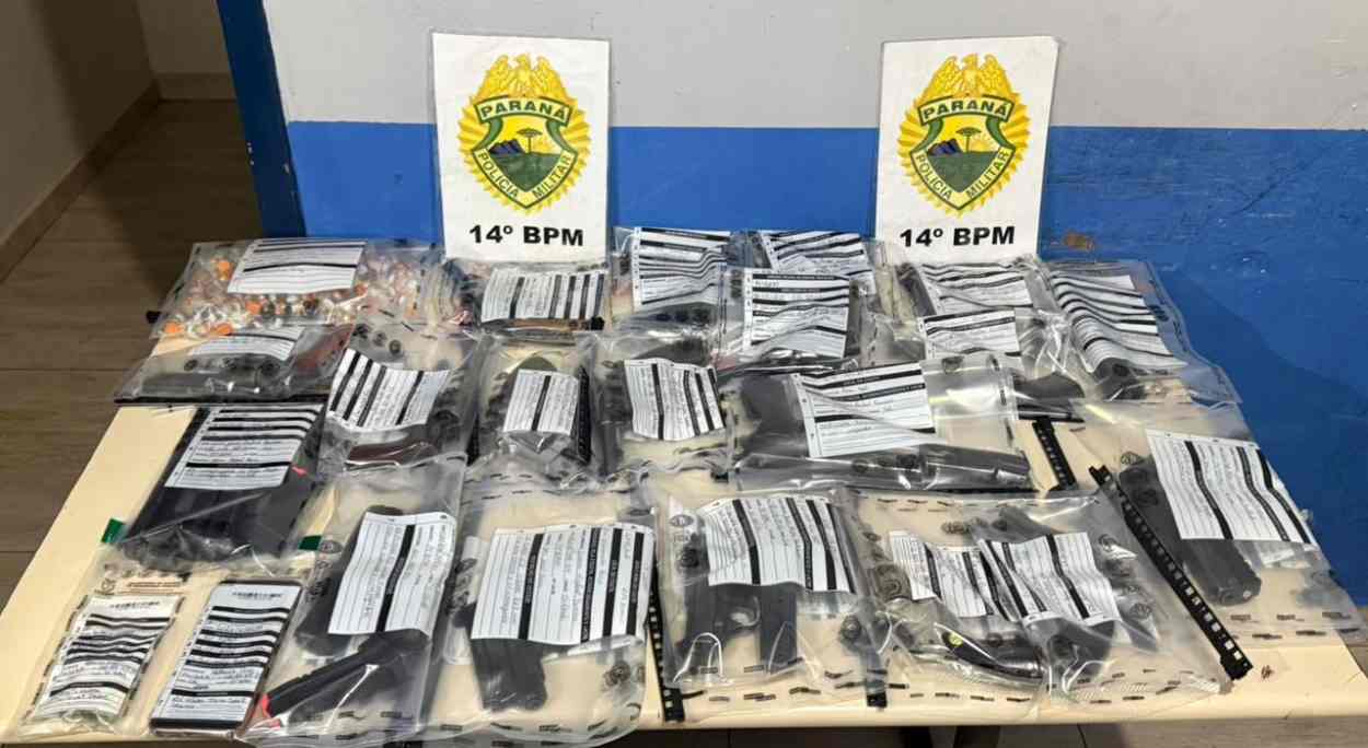 PM intercepta arsenal e medicamento do Paraguai em Foz do Iguaçu
