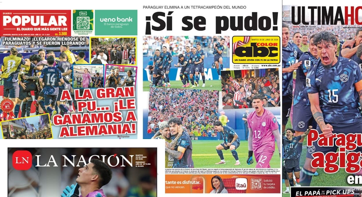 Classificado! Confira as capas dos jornais do Paraguai nesta terça (30)
