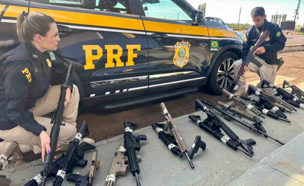 26 fuzis na fronteira: maior apreensão da história da PRF impede avanço de arsenal