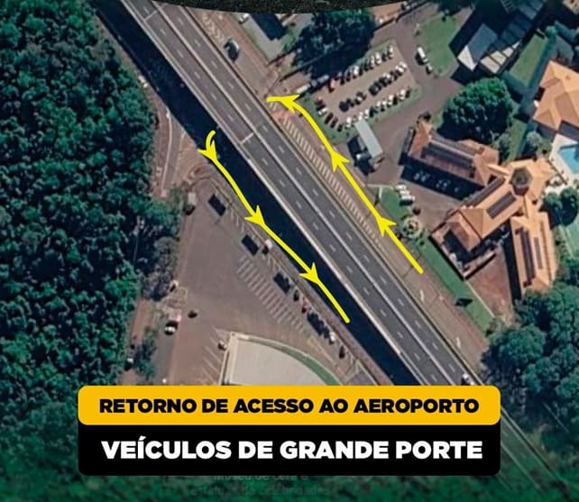 Desvio na Rodovia das Cataratas.