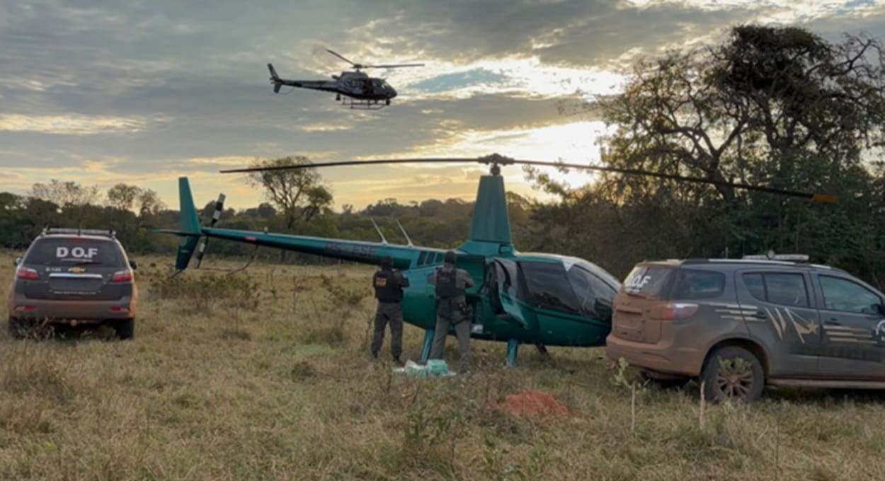 Saiba mais sobre o helicóptero interceptado com droga no Brasil