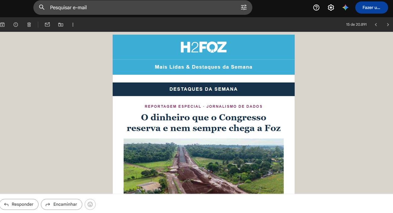 Notícias por e-mail: conheça as novas newsletters do H2FOZ