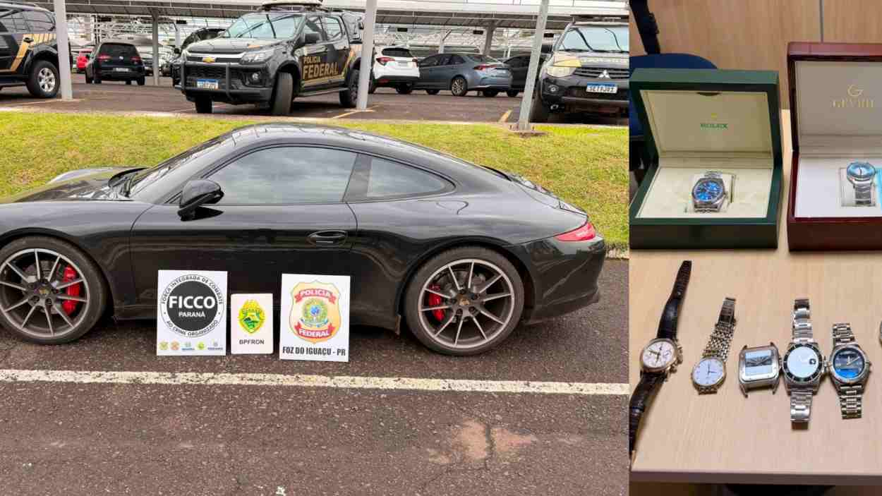 De Porsche a coleção de relógios: bens de luxo retidos, e foragido do Paraguai preso em Foz