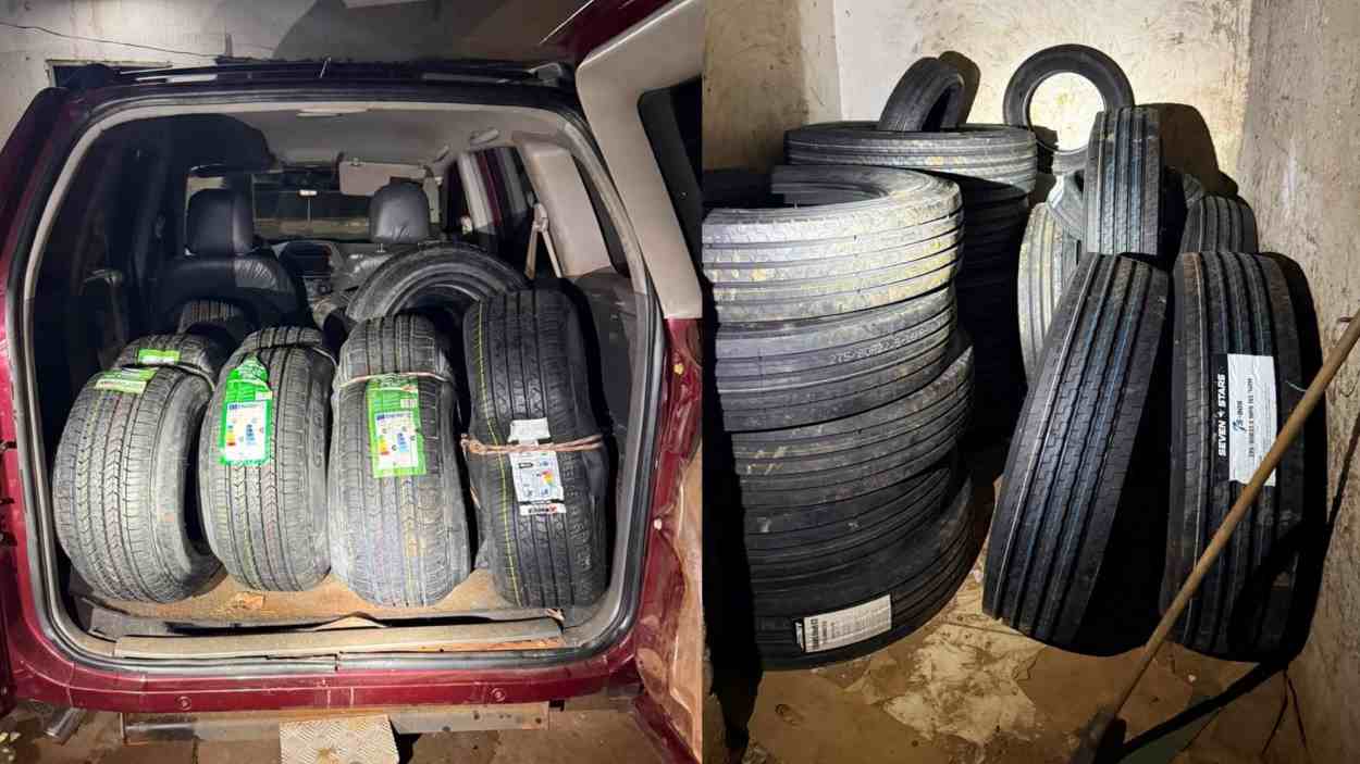 Polícia intercepta pneus trazidos do Paraguai para caminhão, carro e moto em Foz