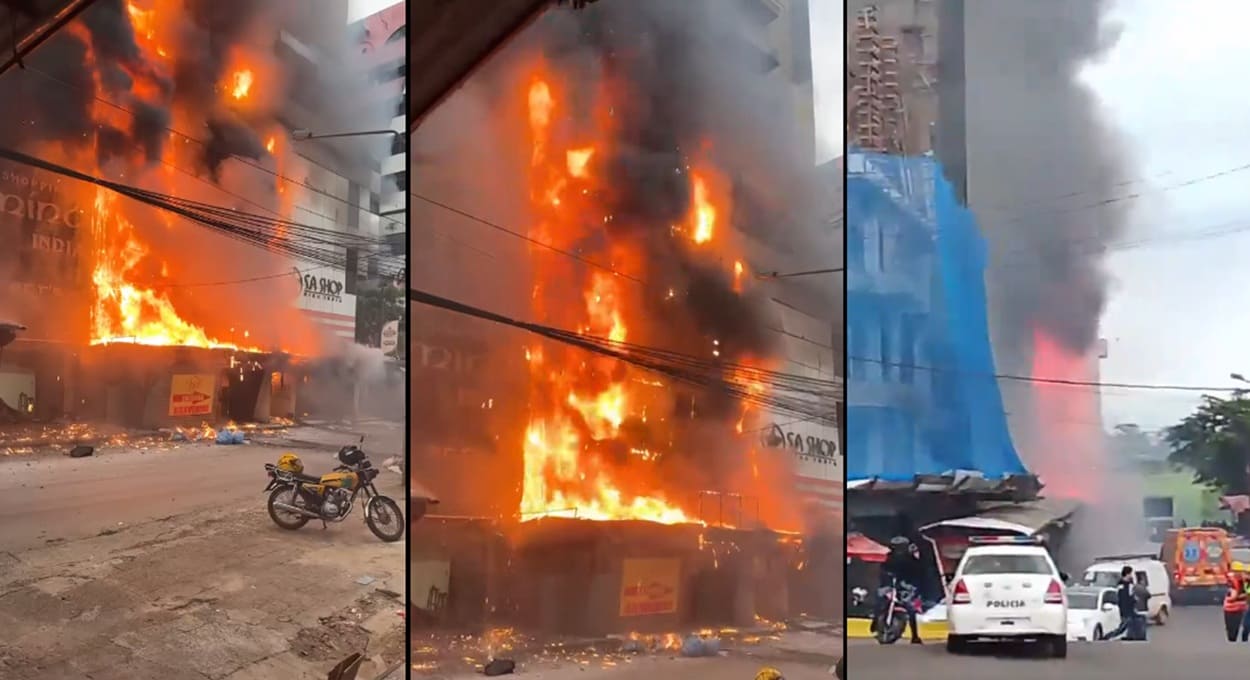 Paraguai: grande incêndio no centro de Ciudad del Este — vídeos