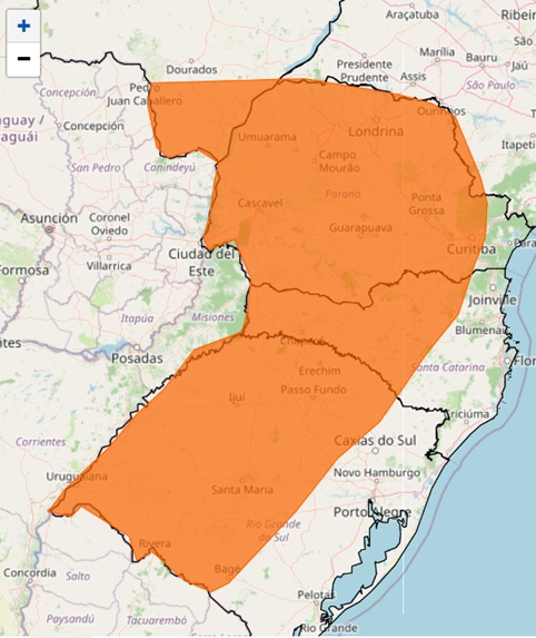 Alerta emitido pela meteorologia.