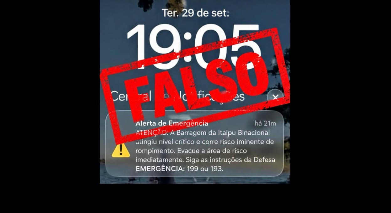 Rompimento da barragem de Itaipu? Print que circula nas redes é falso