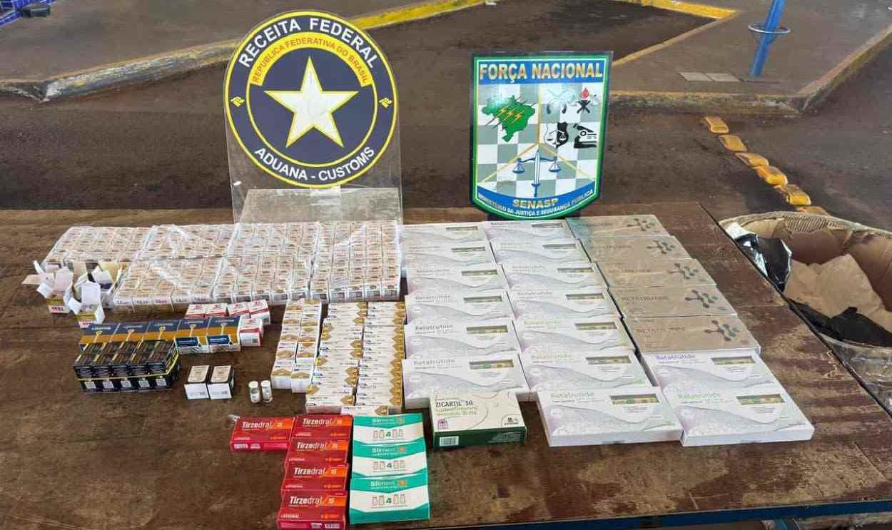 Fiscalização encontra 718 medicamentos para emagrecer escondidos em táxi paraguaio