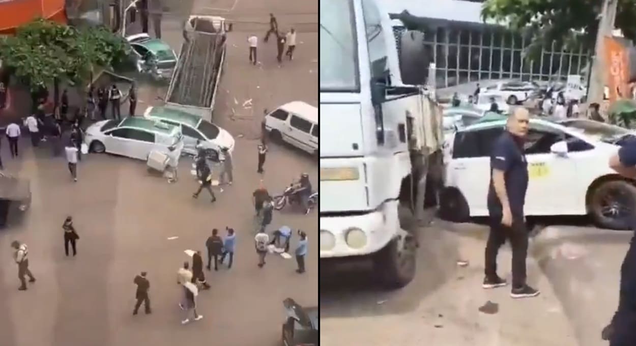 Outra vez! Caminhão desgovernado atinge veículos no Paraguai
